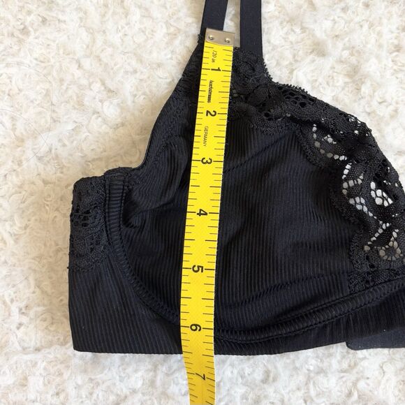 Pink Label Victoria Secret Adjustable Straps Black Ribbed Lace Detail Sz Unknown - Picture 10 of 12